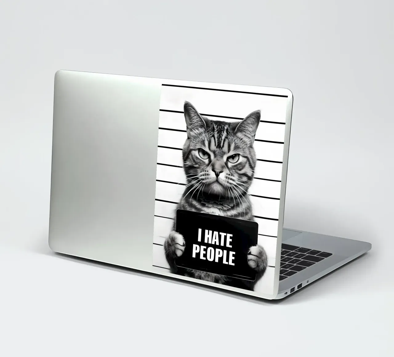 Mugshot de Grumpy Cat "Odio a la gente" pegatina de 🥝 KIWI STORE