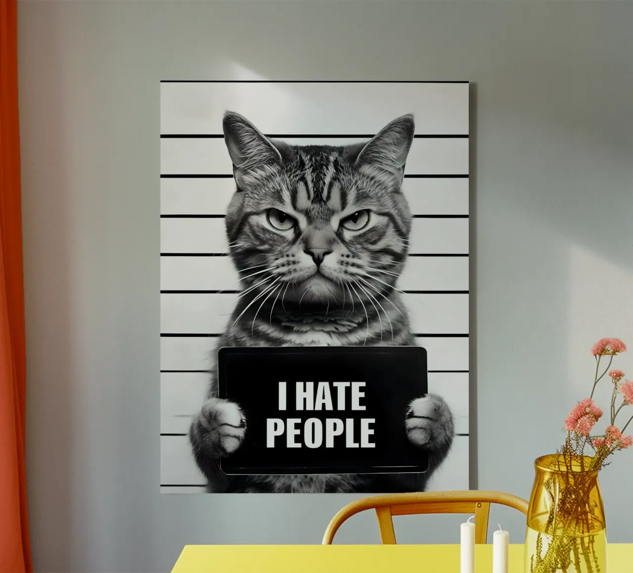 Grumpy Cat Mugshot "I Hate People" canvas by 🥝 KIWI STORE