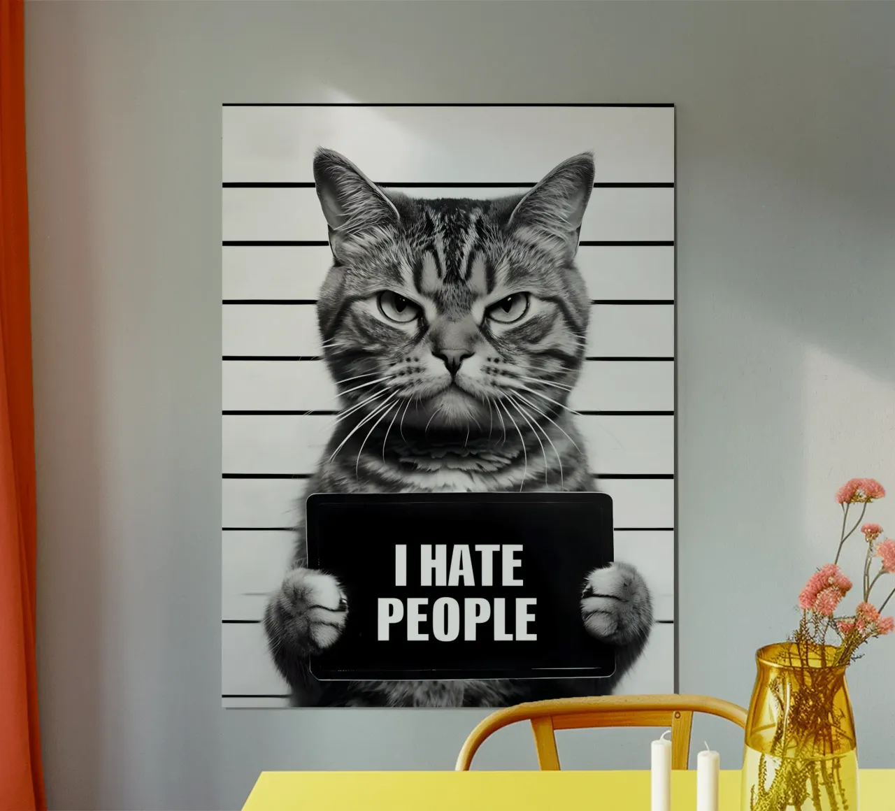 Mugshot de Grumpy Cat "Odio a la gente" hahnemühle de 🥝 KIWI STORE