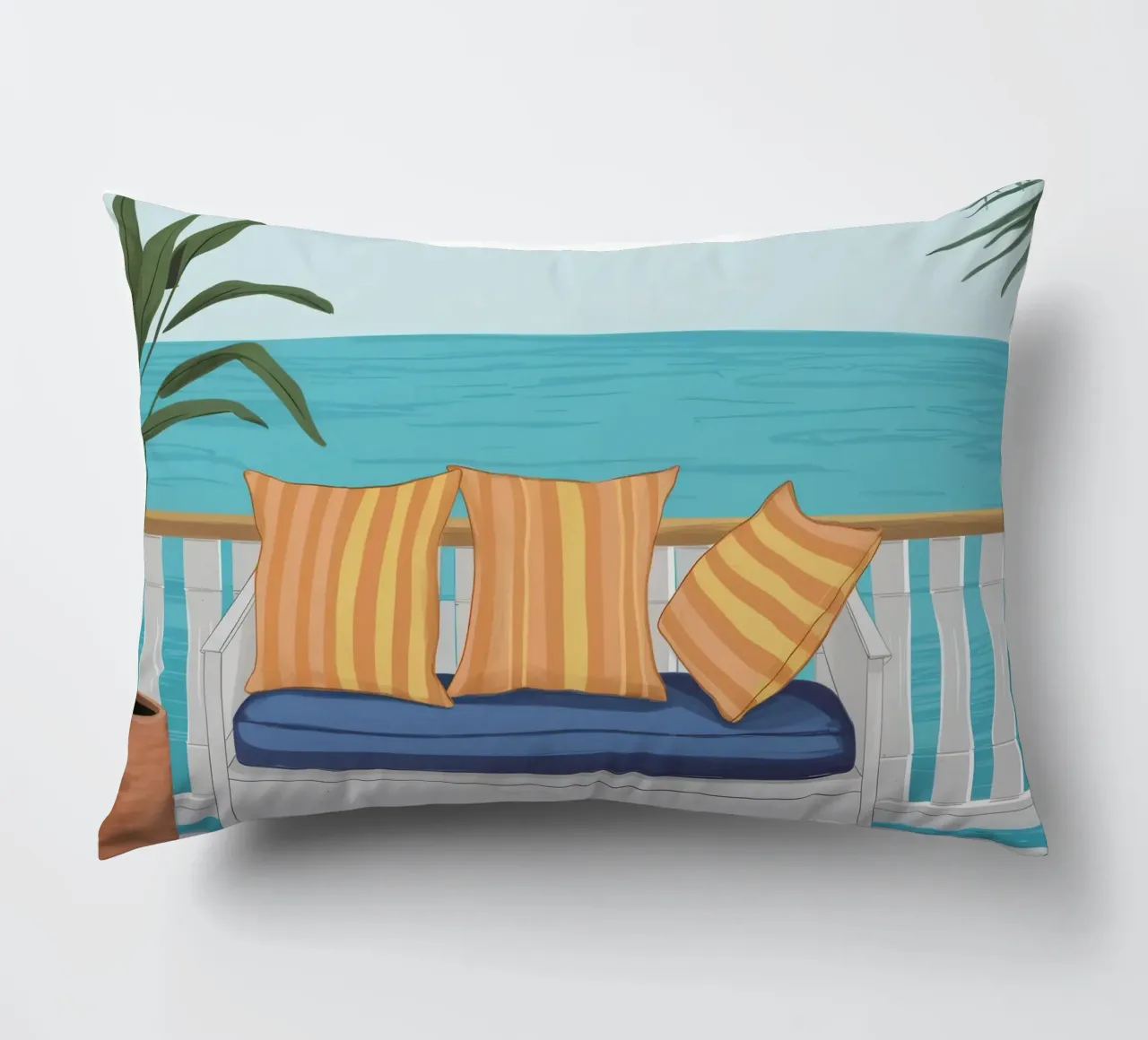 Balcone Vista Mare cuscino da Obs Canvas