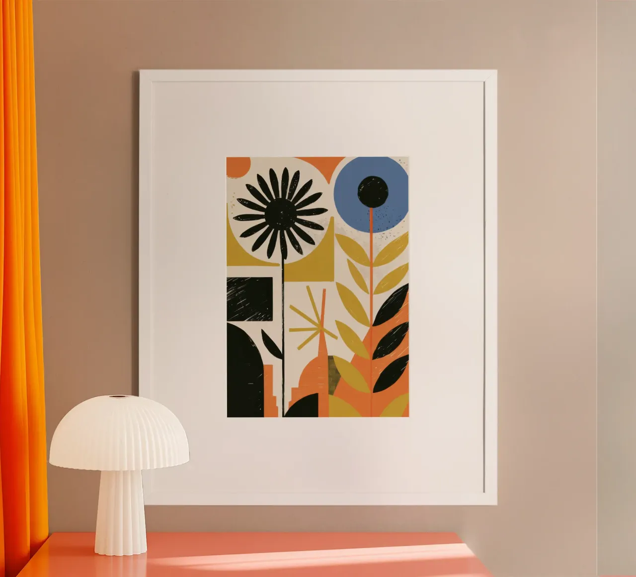 Forme floreali astratte poster con telaio in plastica da Gaia Viesta