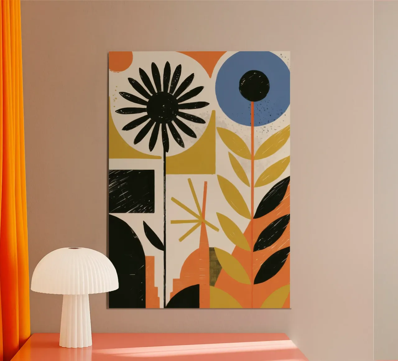 Forme floreali astratte poster con telaio in plastica da Gaia Viesta