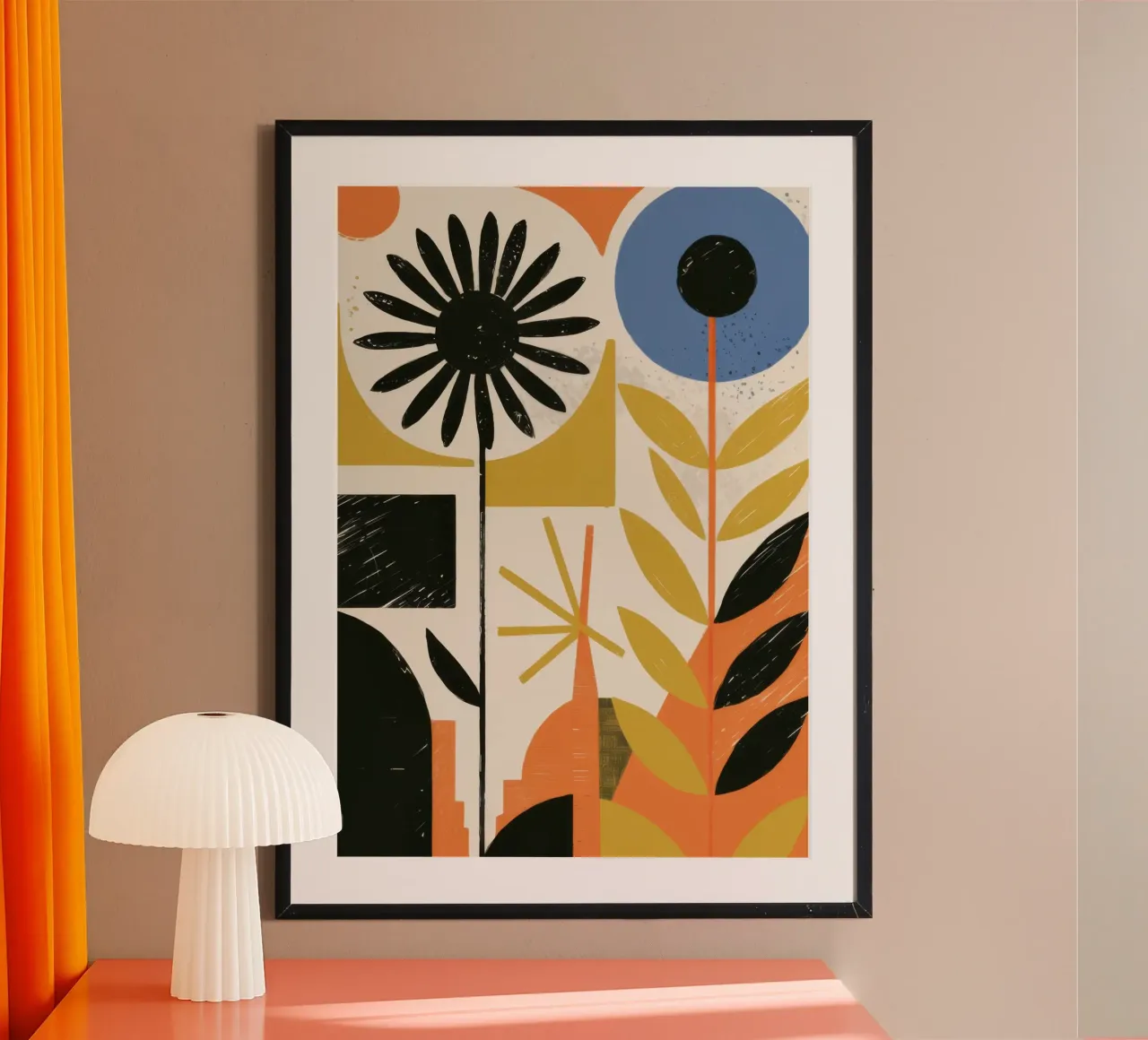 Forme floreali astratte poster con telaio in plastica da Gaia Viesta