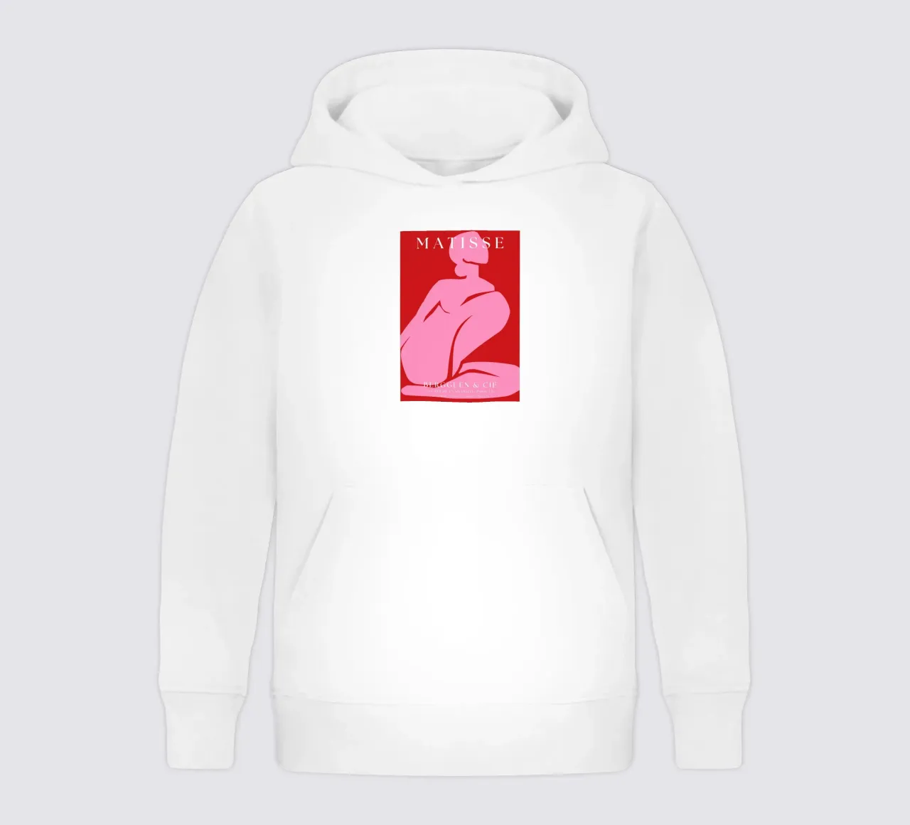 Forma femminile astratta di colore rosa su sfondo rosso audace felpa bambino con cappuccio da The Art Club
