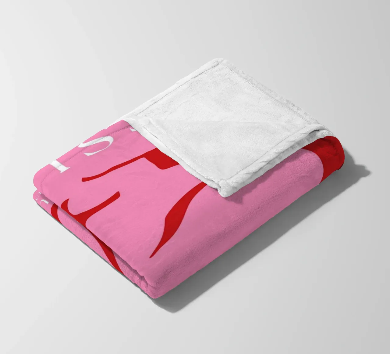 Forma femminile astratta di colore rosa su sfondo rosso audace coperta in pile da The Art Club
