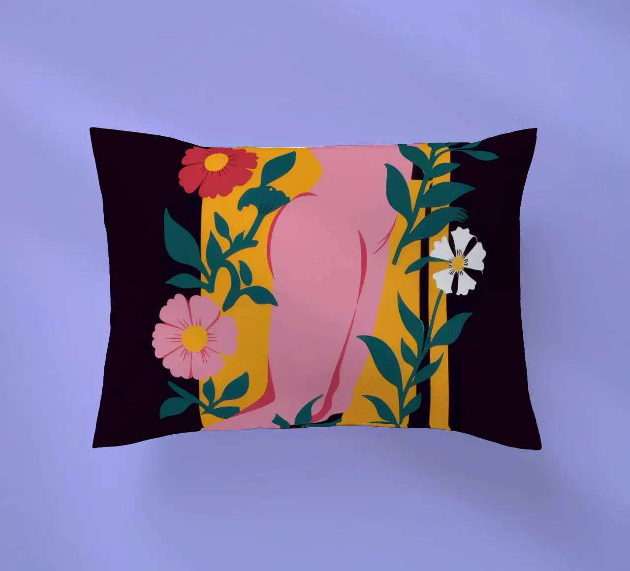 Dea floreale nuda cuscino da Obs Canvas