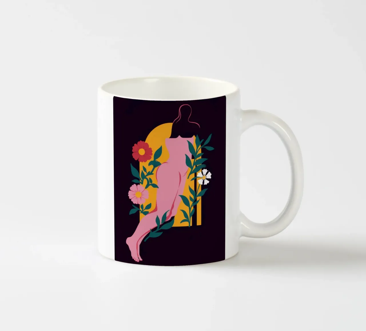 Dea floreale nuda tazza in ceramica da Obs Canvas