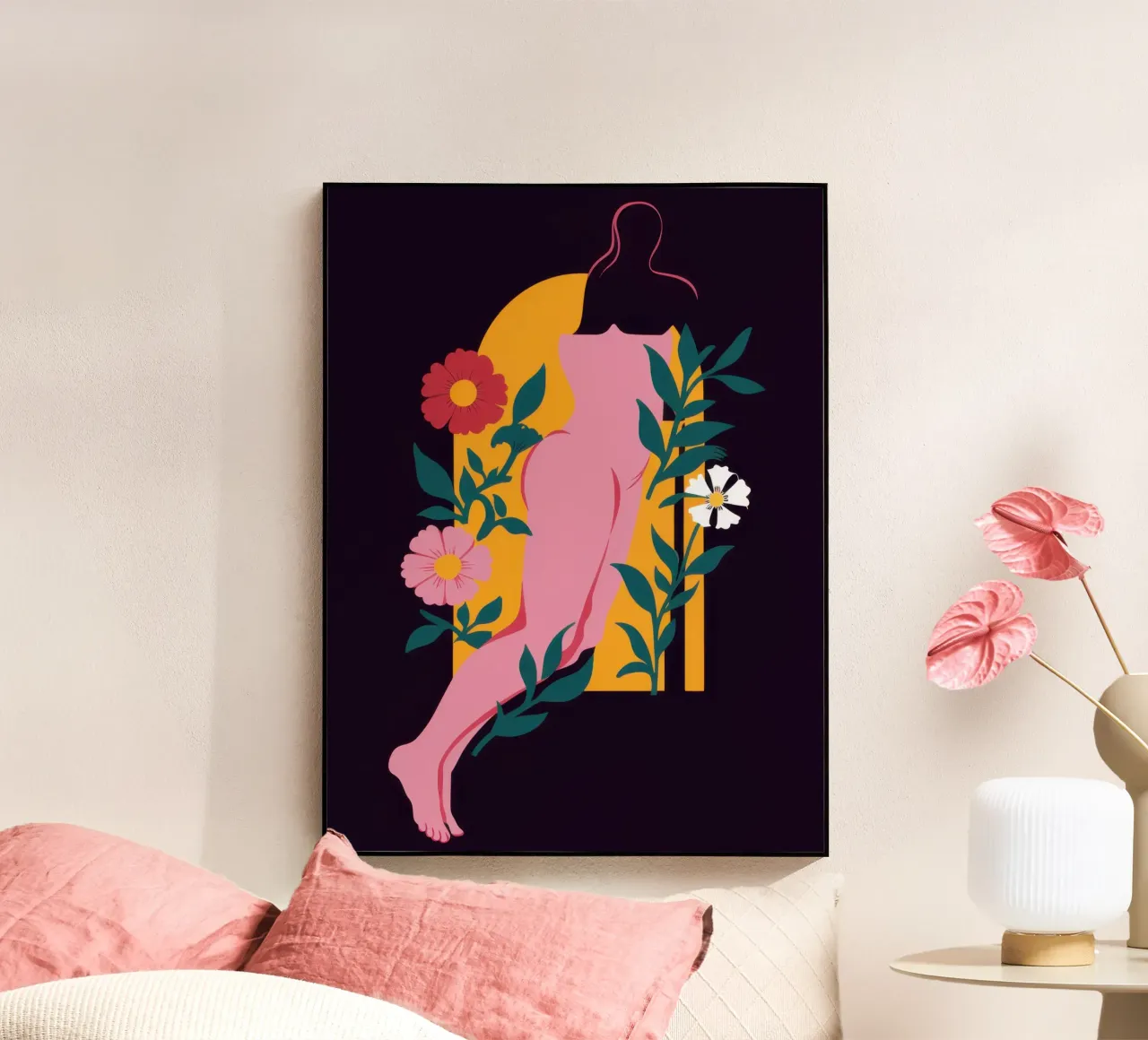 Dea floreale nuda plexiglass da Obs Canvas