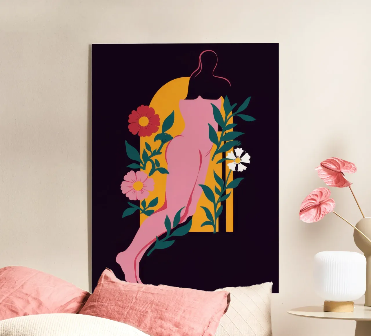 Dea floreale nuda plexiglass da Obs Canvas