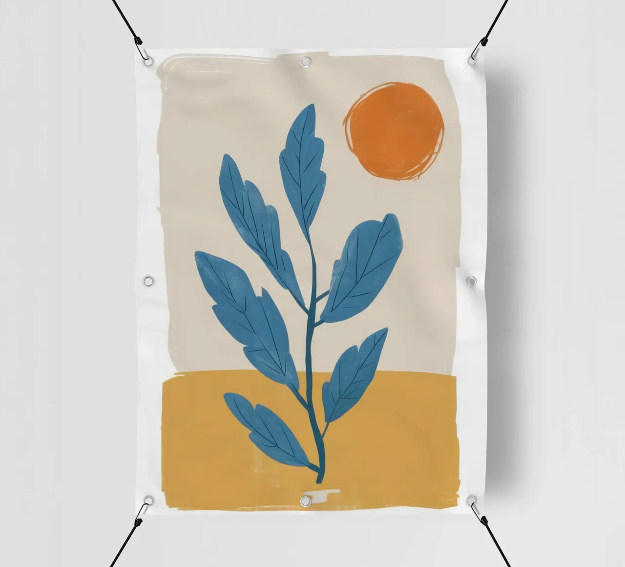 Calma botanica cerulea telo in pvc da Gaia Viesta