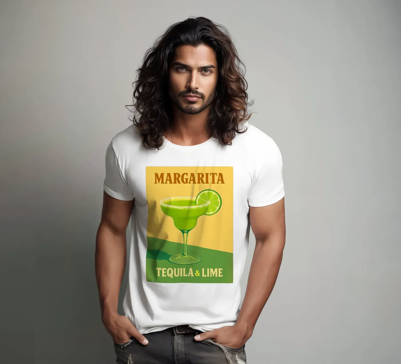 Margarita Tequila & Lime Cocktail Illustration t-shirt da 🥝 KIWI STORE