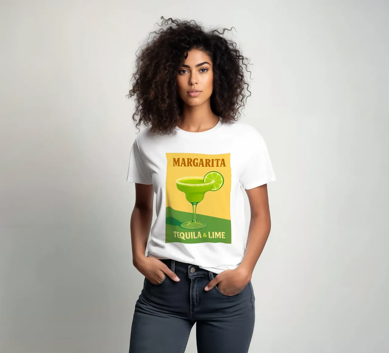 Margarita Tequila & Lime Cocktail Illustration t-shirt da 🥝 KIWI STORE
