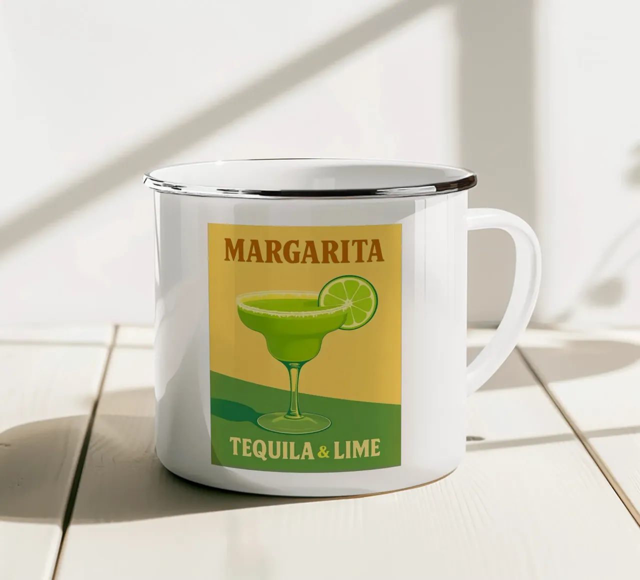 Margarita Tequila & Lime Cocktail Illustration tazza in smalto da 🥝 KIWI STORE