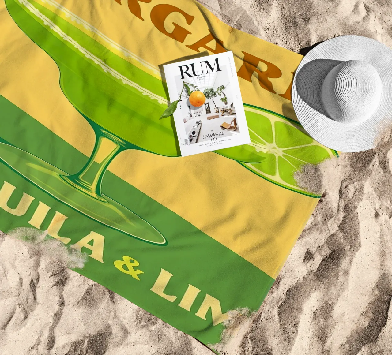 Margarita Tequila & Lime Cocktail Illustration telo mare da 🥝 KIWI STORE