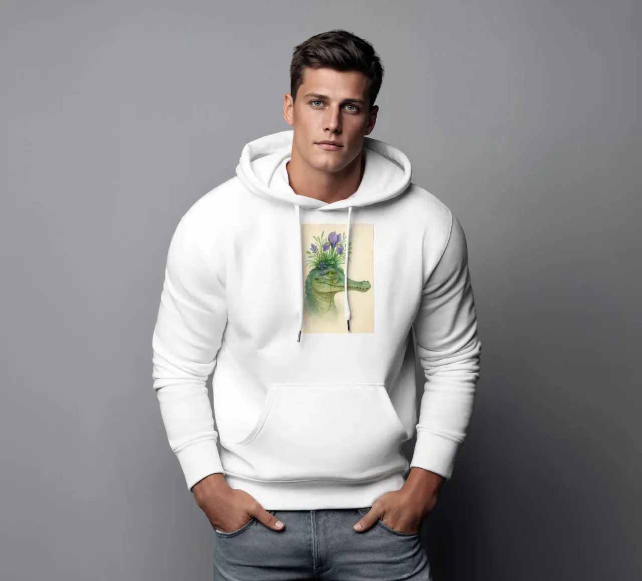 Gentle Gator: Fiori e Ottoni felpa con cappuccio da Graceful Desine