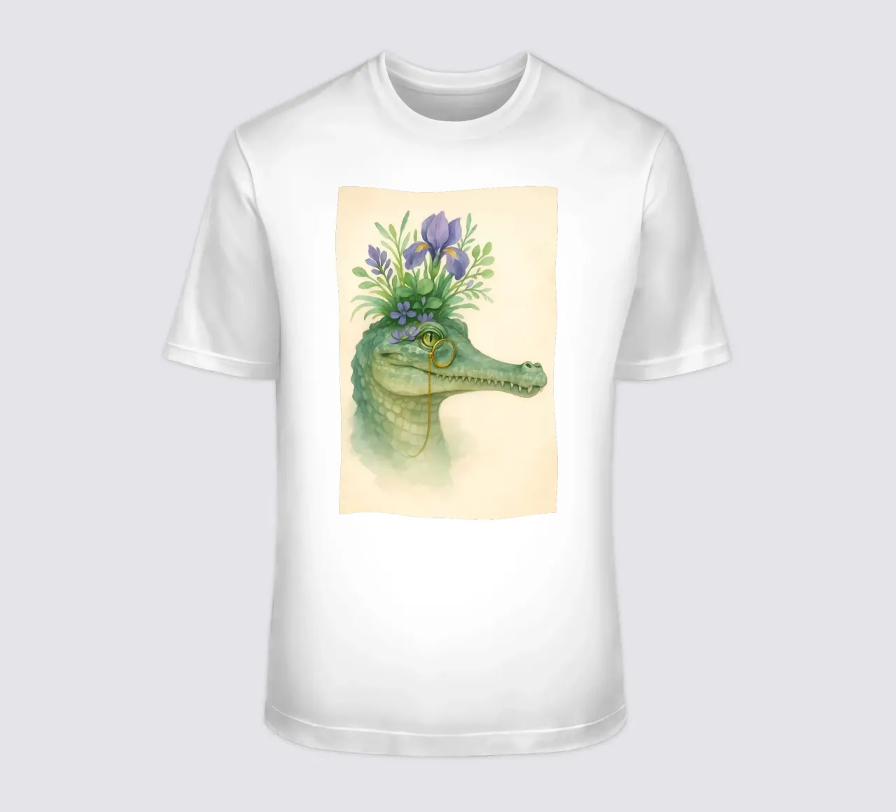 Zachte krokodil: Bloesems & Messing t-shirt van Graceful Desine