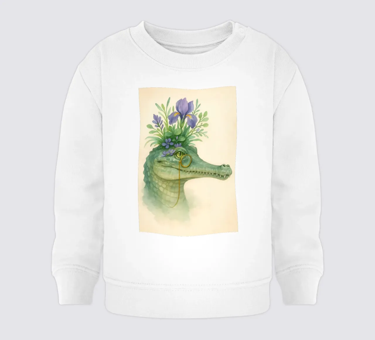 Gentle Gator: Fiori e Ottoni felpa neonato da Graceful Desine