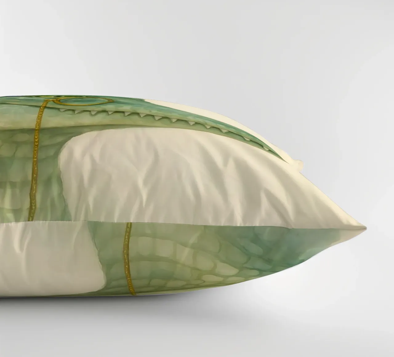 Zachte krokodil: Bloesems & Messing kussen van Graceful Desine