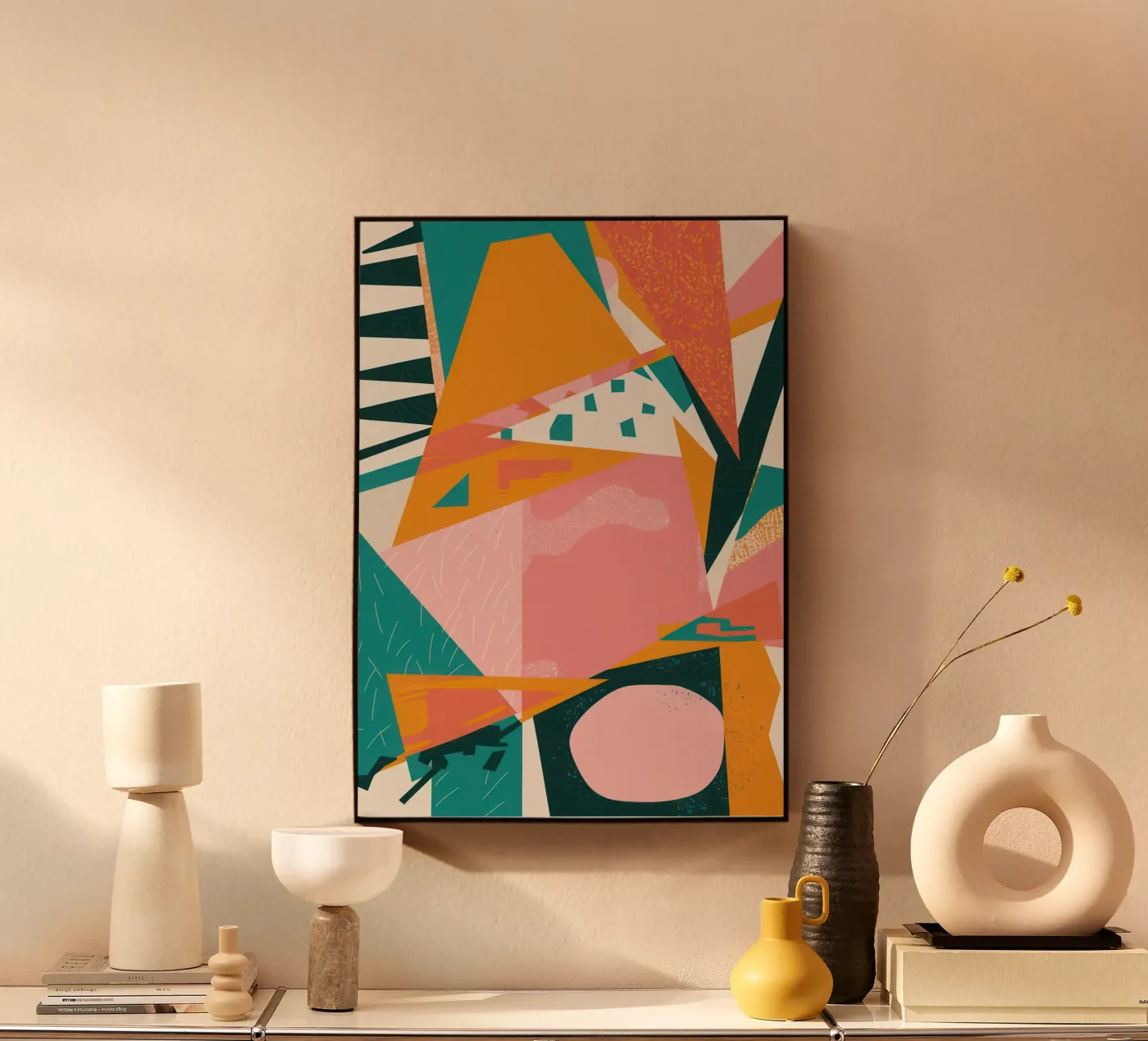 Versplinterde zon Collage acryl van Obs Canvas