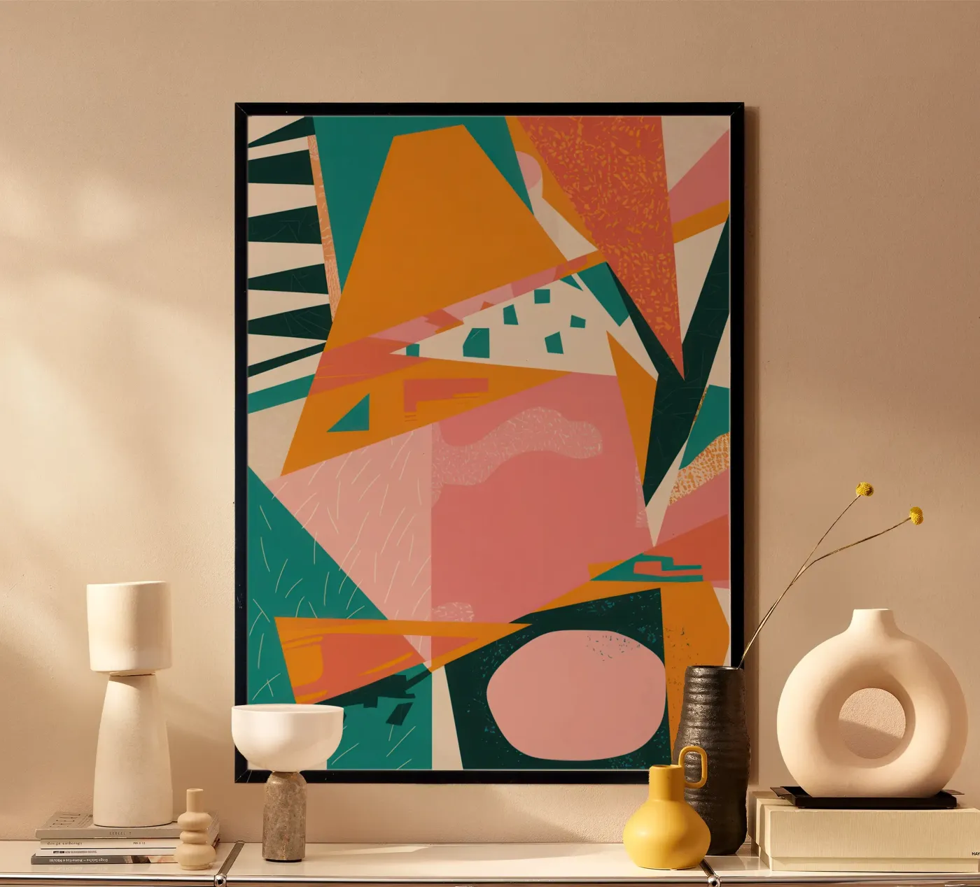 Versplinterde zon Collage poster van Obs Canvas