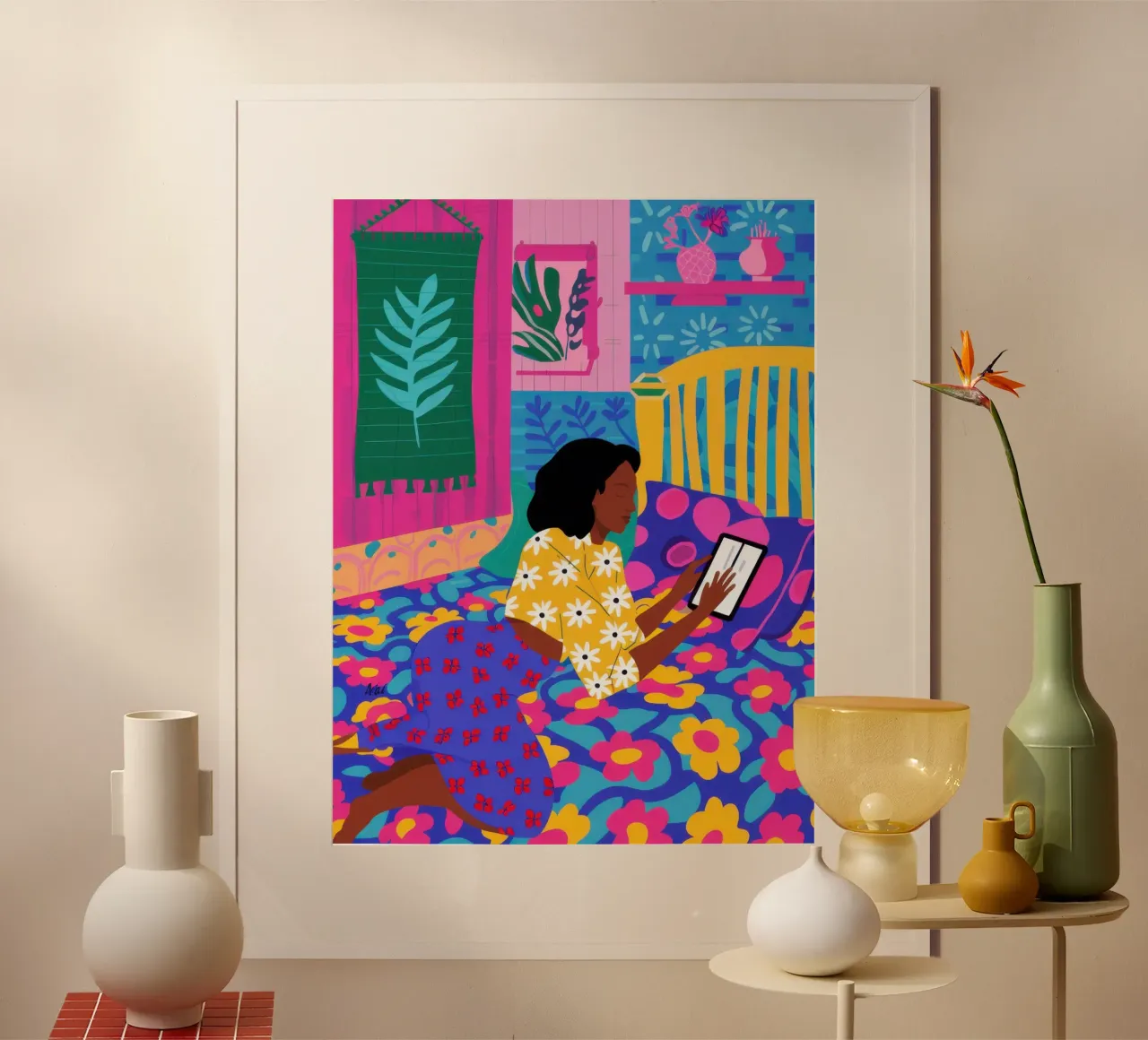Angolo di lettura vivace poster con telaio in plastica da Gaia Viesta