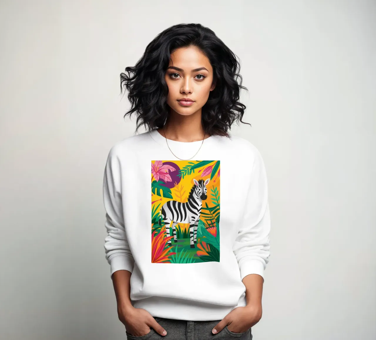 Jungle Zebra Majesty sudadera de Line Fable