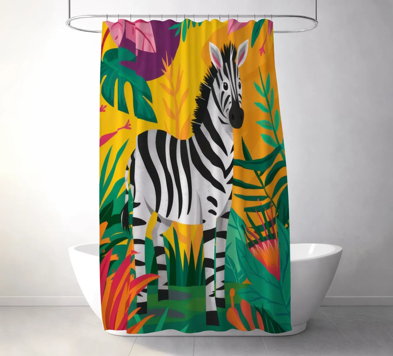 Dschungel Zebra Majestät Duschvorhang von Line Fable