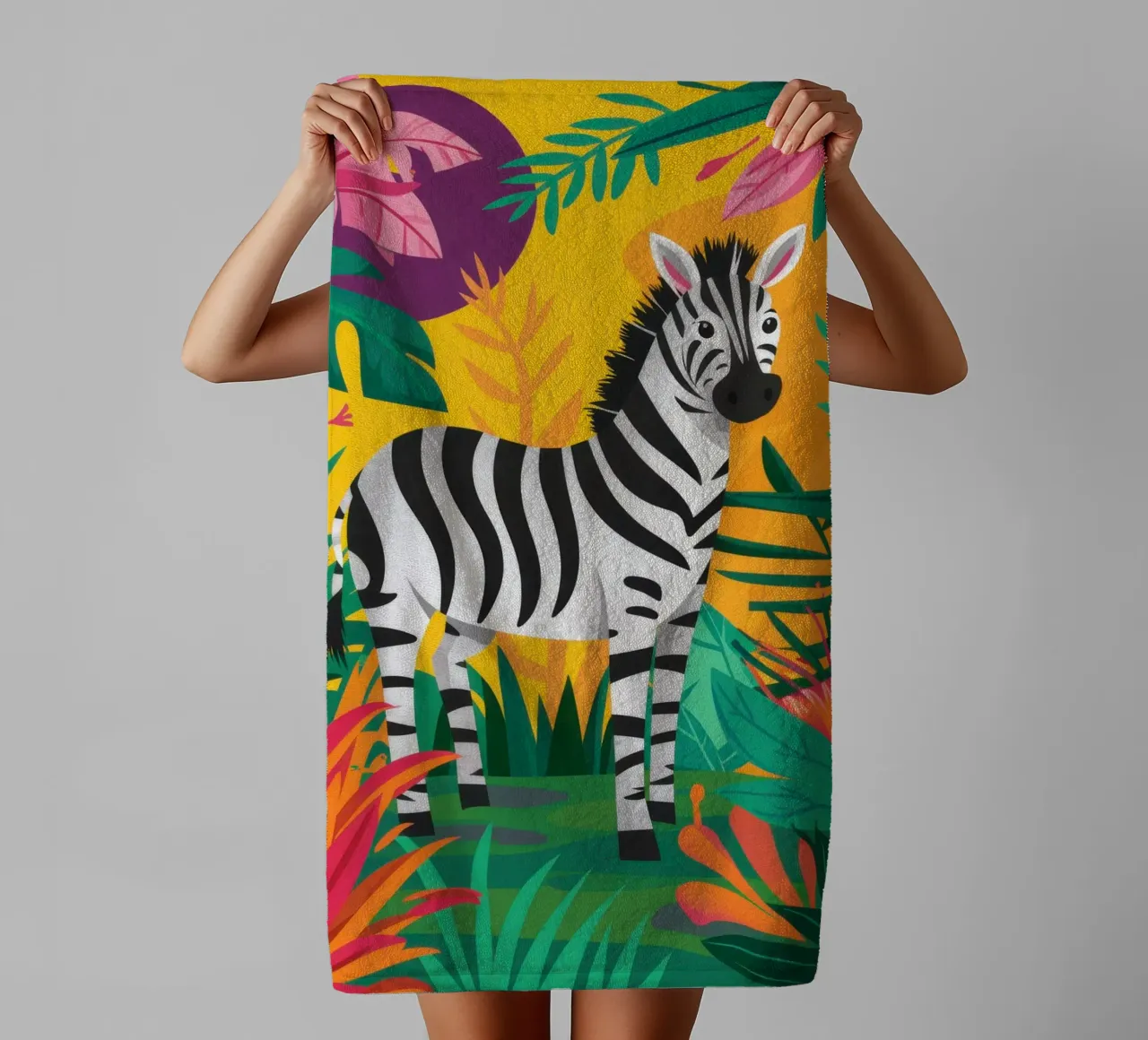 Jungle Zebra Majesty asciugamano da bagno da Line Fable