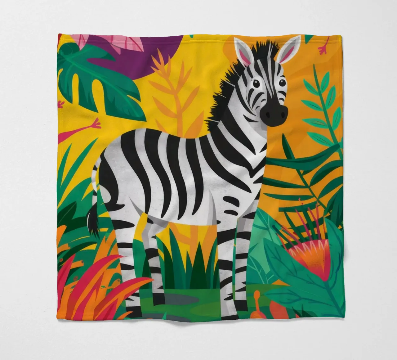 Jungle Zebra Majesty coperta in pile da Line Fable