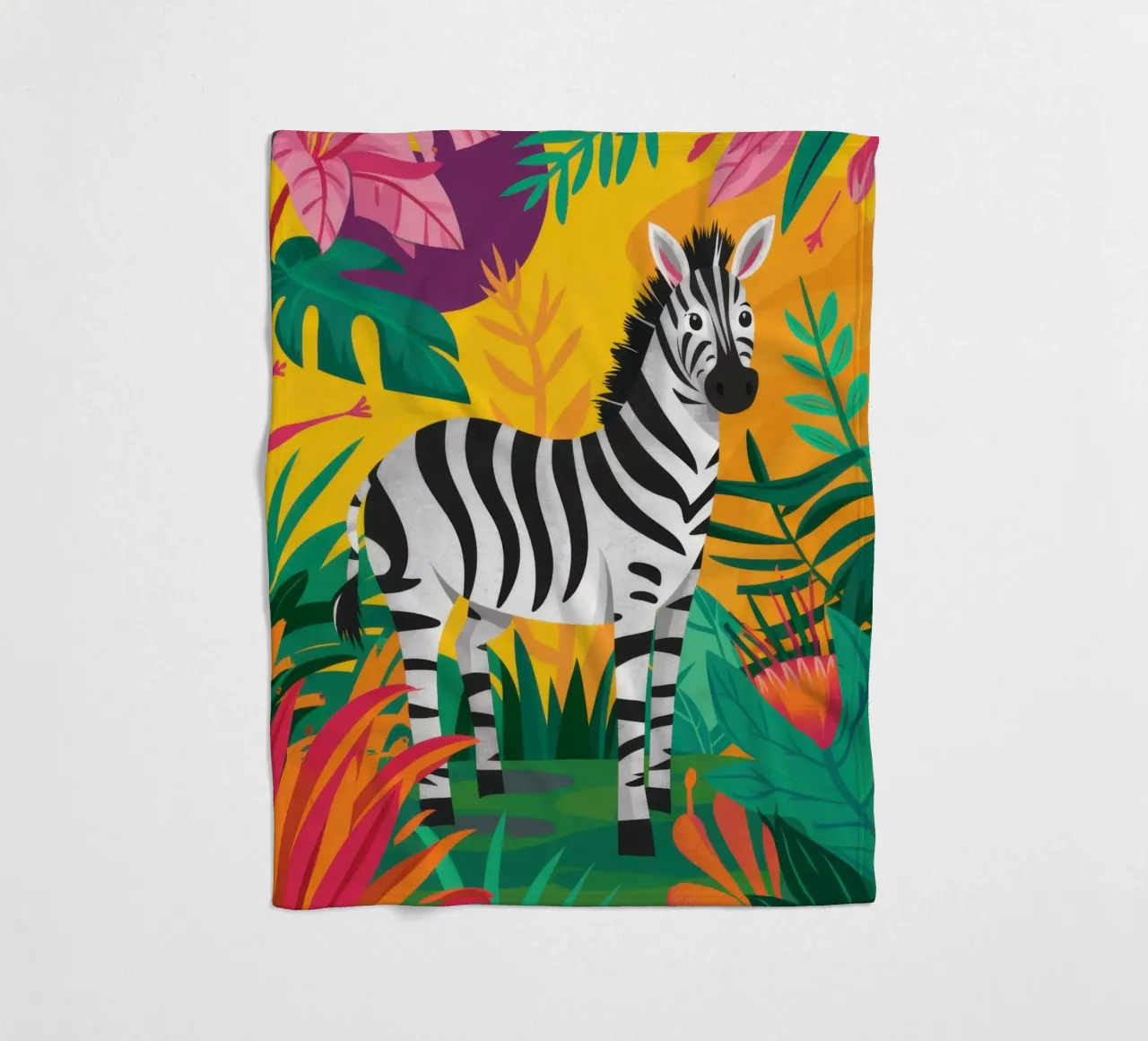 Jungle Zebra Majesty coperta in pile da Line Fable