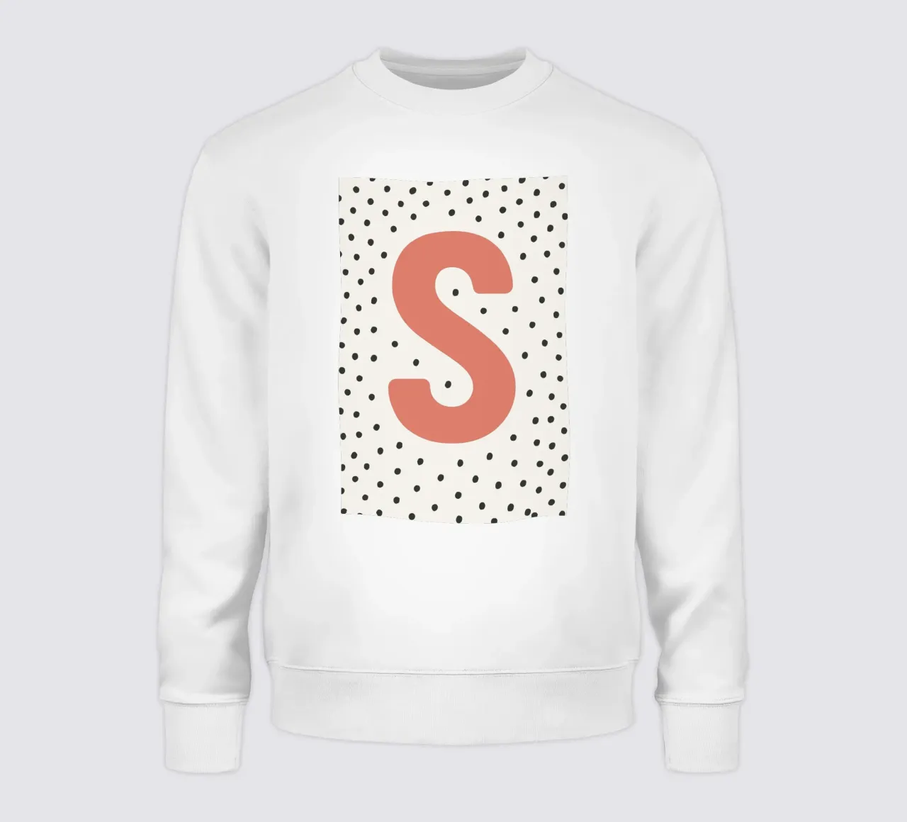Initial S on dot pattern - Scandinavian style sweatshirt by KidzStudio
