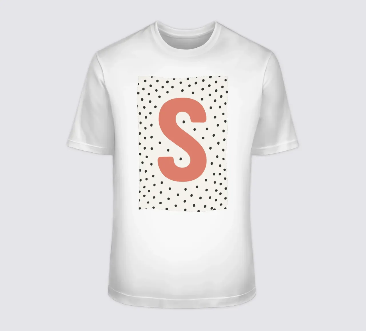 Initial S on dot pattern - Scandinavian style t-shirt by KidzStudio