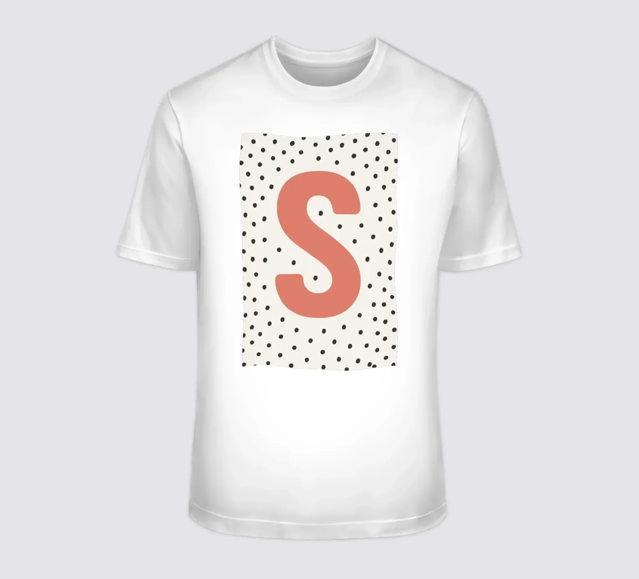 Initial S on dot pattern - Scandinavian style t-shirt by KidzStudio