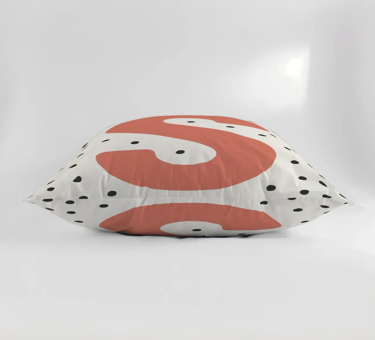Initial S on dot pattern - Scandinavian style decorative cushion by KidzStudio