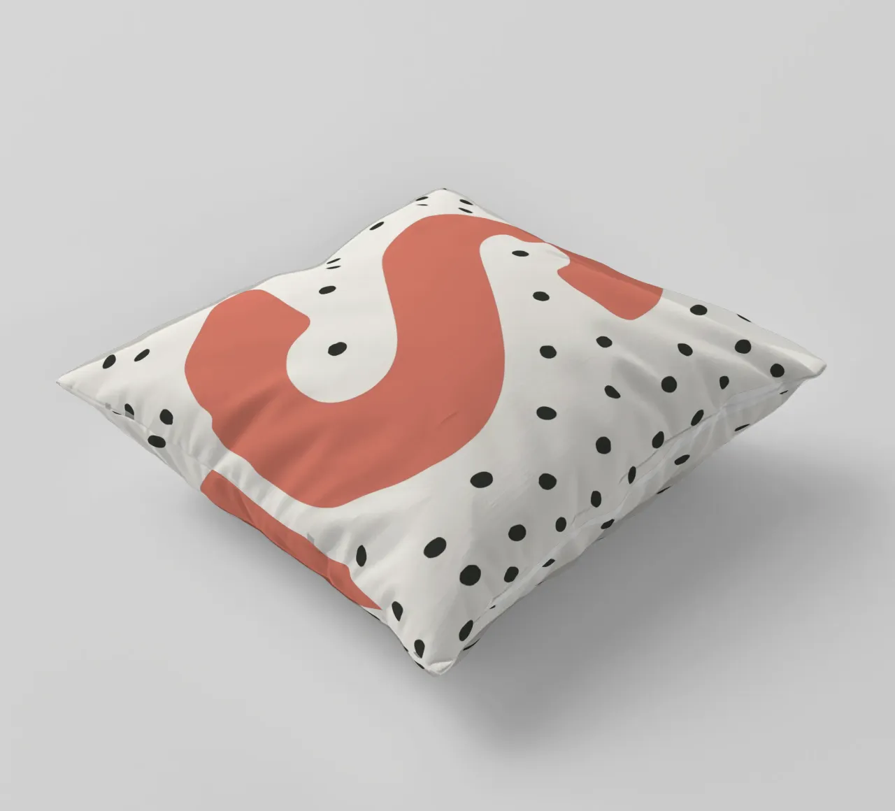 Initial S on dot pattern - Scandinavian style decorative cushion by KidzStudio