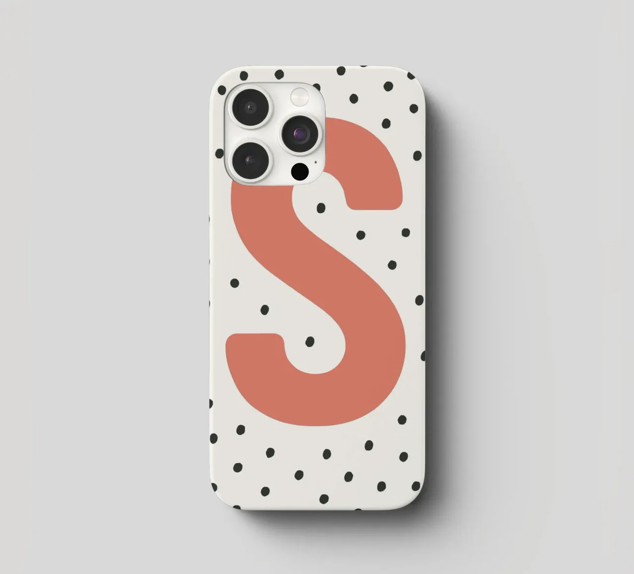 Initial S on dot pattern - Scandinavian style iphone case by KidzStudio
