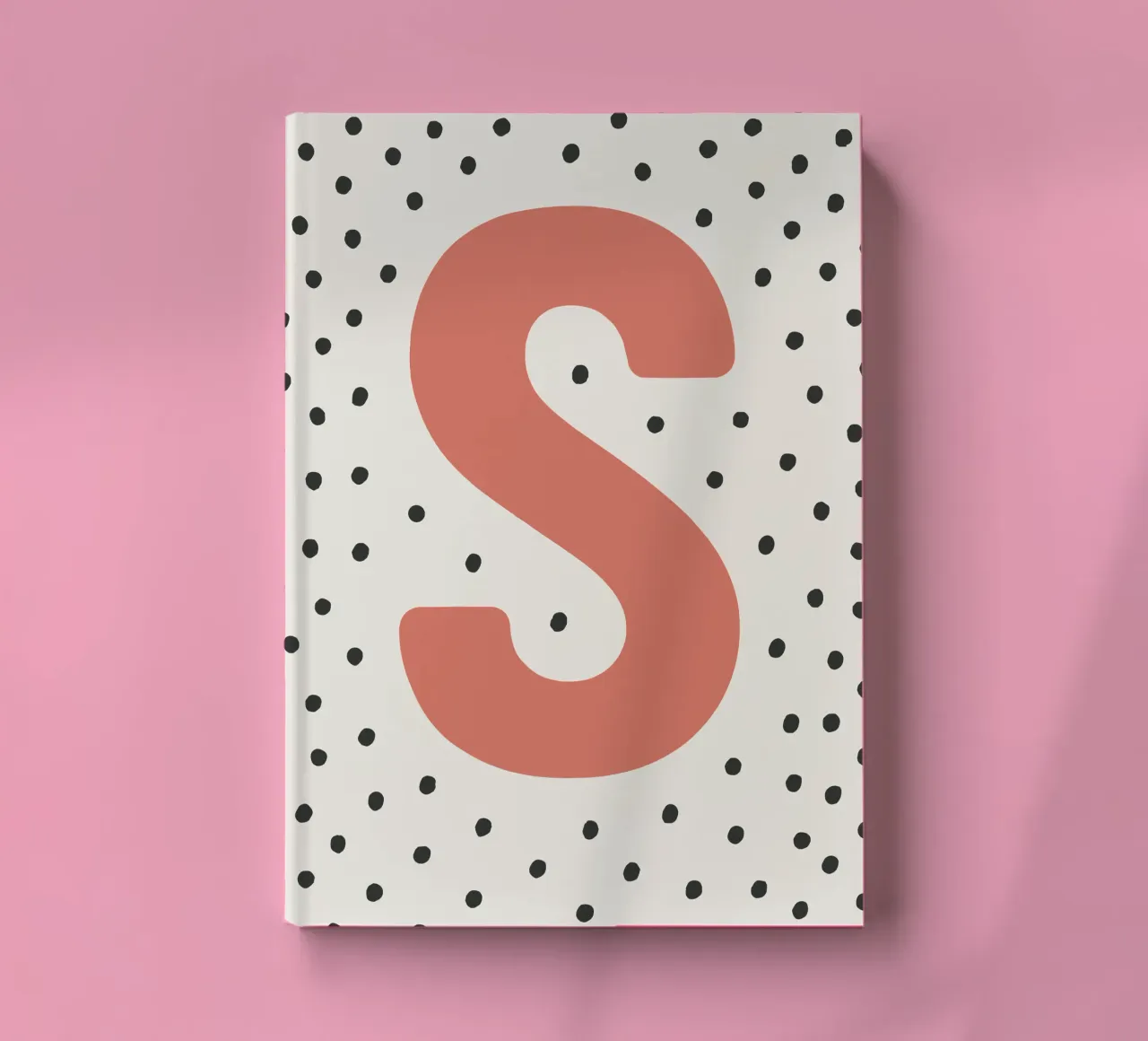 Initial S on dot pattern - Scandinavian style notebook by KidzStudio