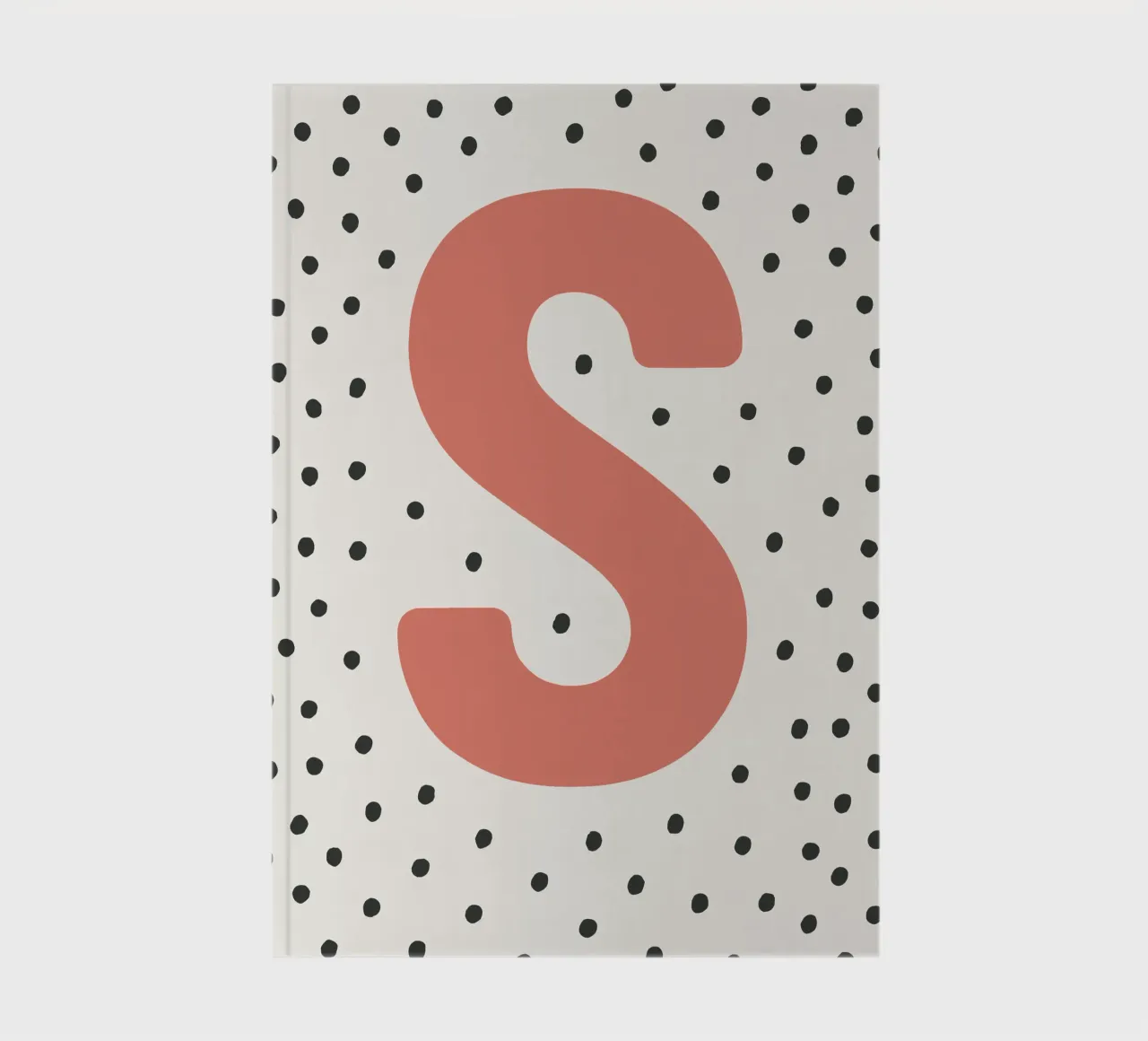 Initial S on dot pattern - Scandinavian style notebook by KidzStudio