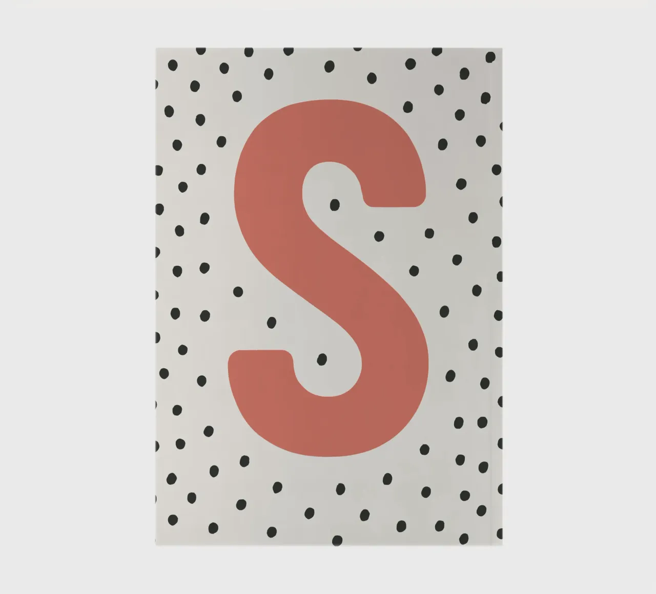 Initial S on dot pattern - Scandinavian style notebook by KidzStudio
