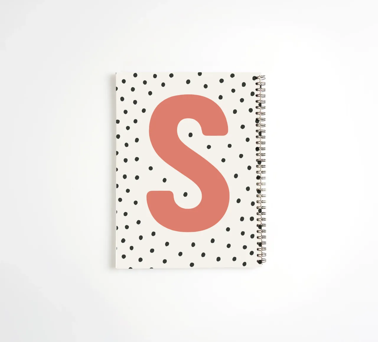 Initial S on dot pattern - Scandinavian style spiral notebook by KidzStudio