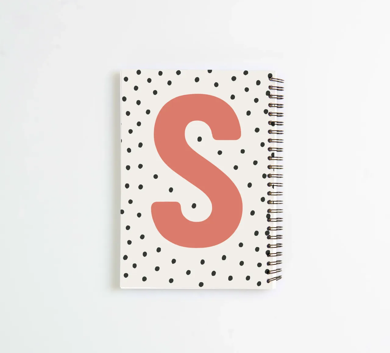 Initial S on dot pattern - Scandinavian style spiral notebook by KidzStudio