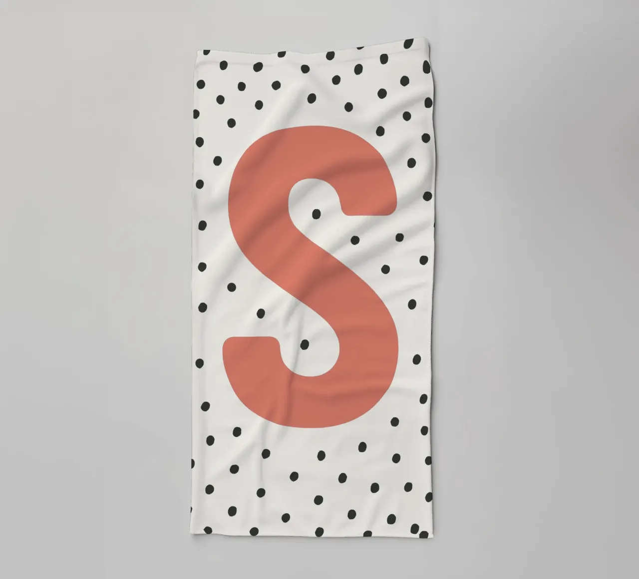 Initial S on dot pattern - Scandinavian style towel by KidzStudio