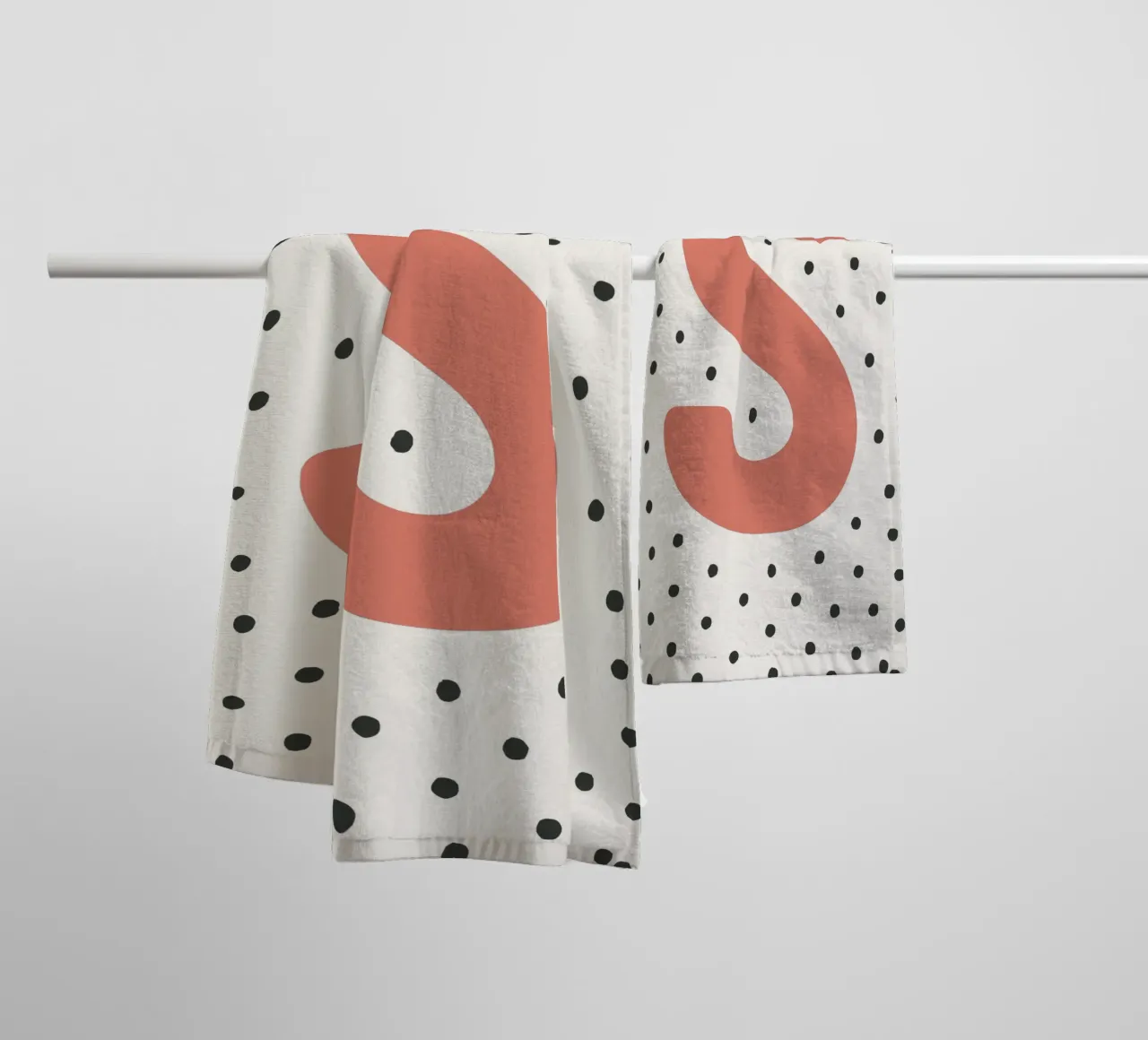 Initial S on dot pattern - Scandinavian style towel by KidzStudio