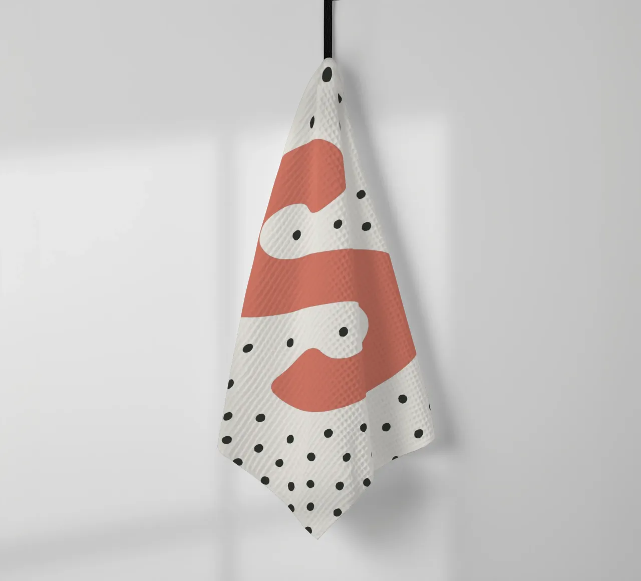 Initial S on dot pattern - Scandinavian style tea towel by KidzStudio