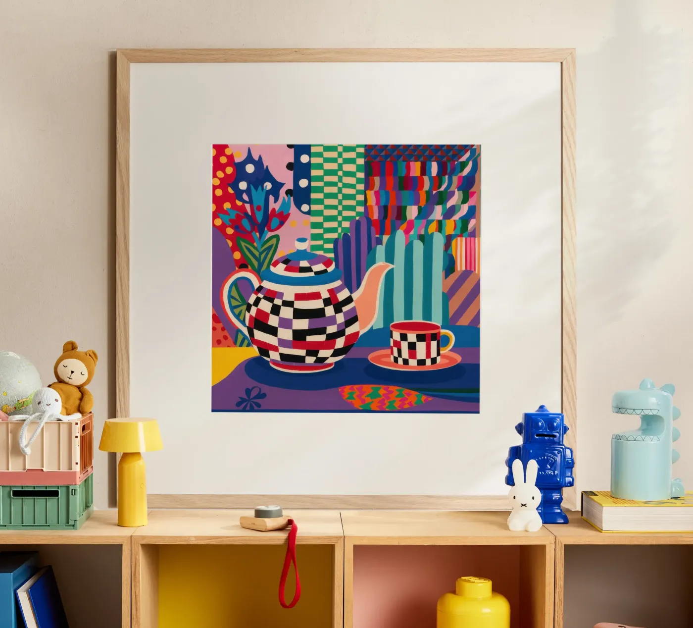 Checkered Tea Time poster by Thistle Bloom