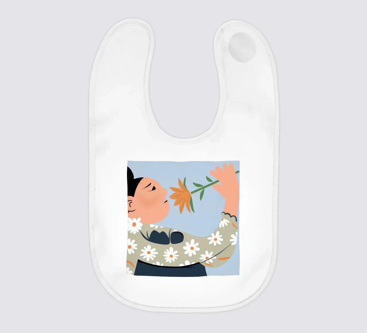 Gentle Floral Scent baby bib by Lunar Valentina