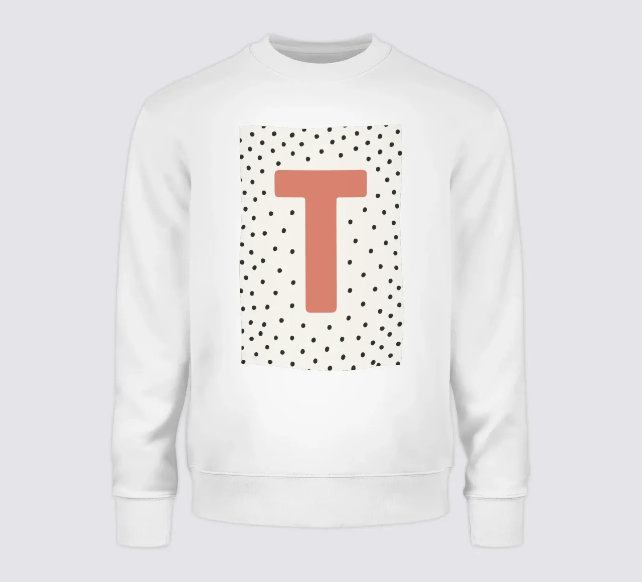 Initial T on dot pattern - Scandinavian style sweatshirt by KidzStudio