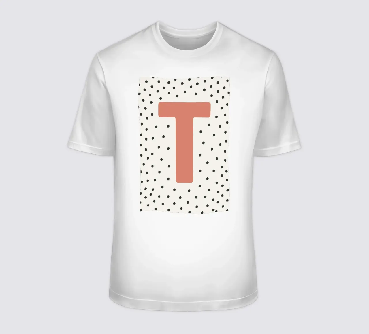Initial T on dot pattern - Scandinavian style t-shirt by KidzStudio