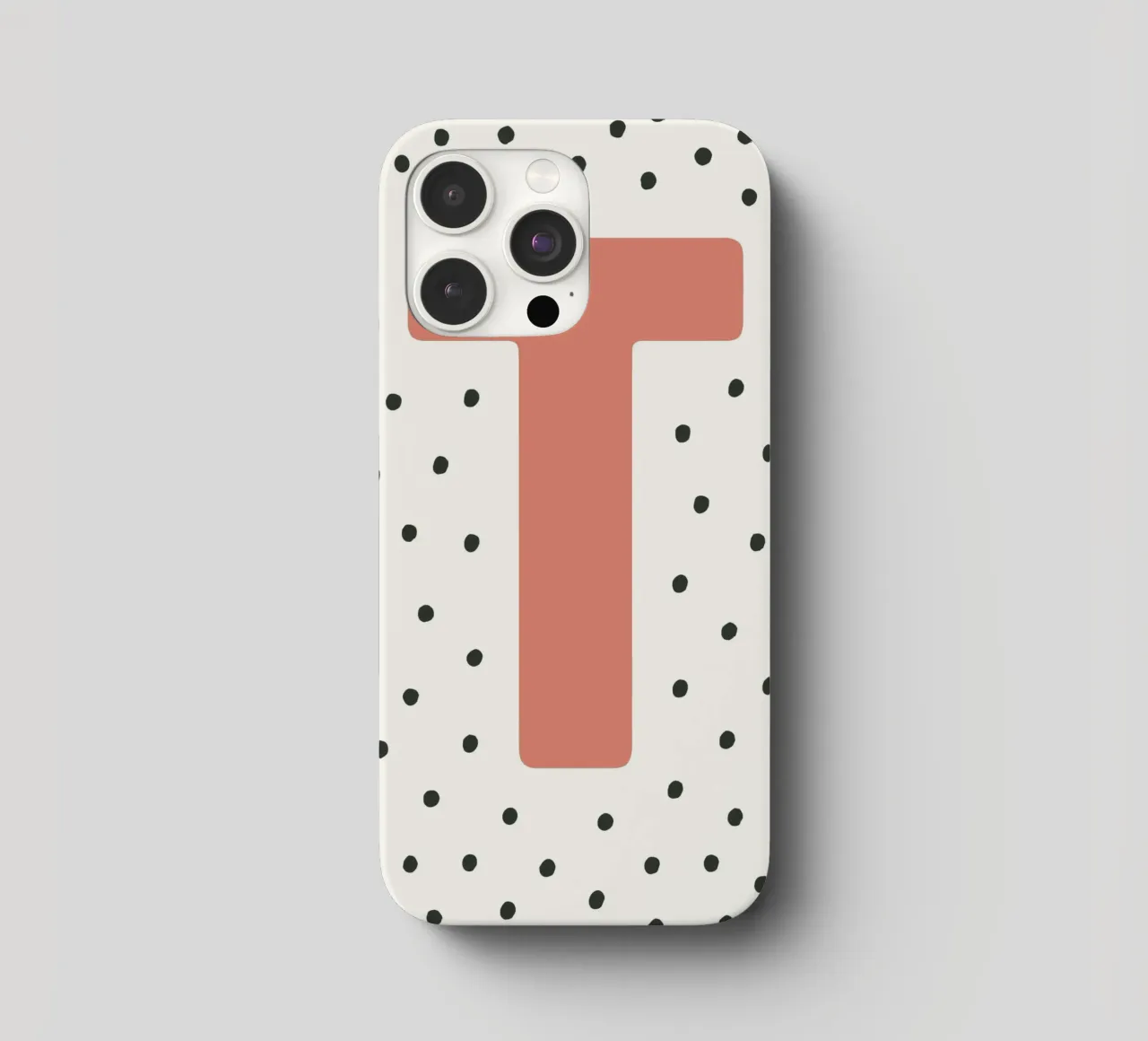 Initial T on dot pattern - Scandinavian style iphone case by KidzStudio