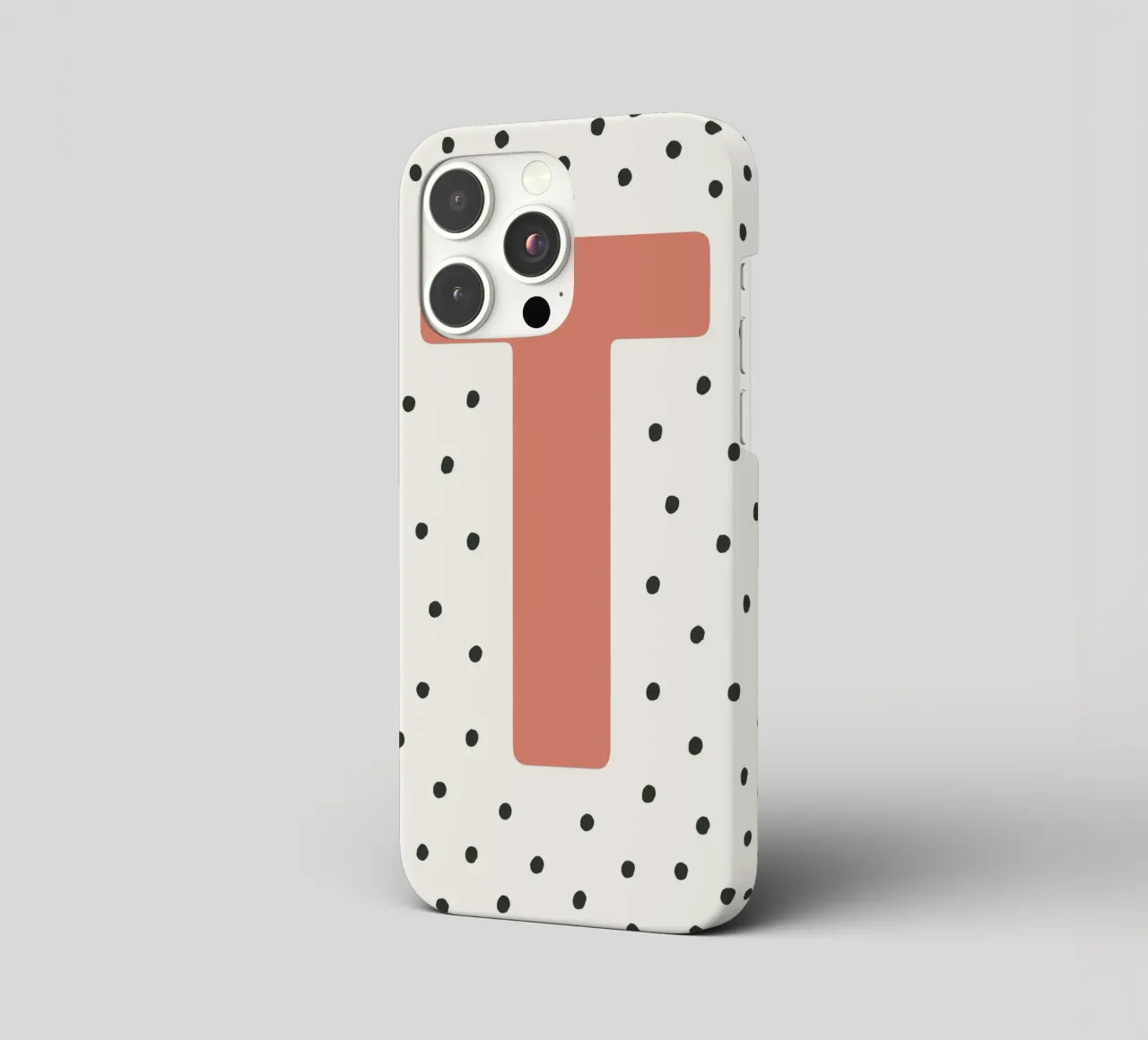 Initial T on dot pattern - Scandinavian style iphone case by KidzStudio